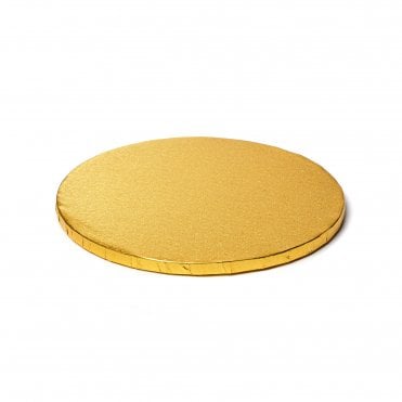 10" Gold Round Corrugated Foil Cake Board Drums - 12mm