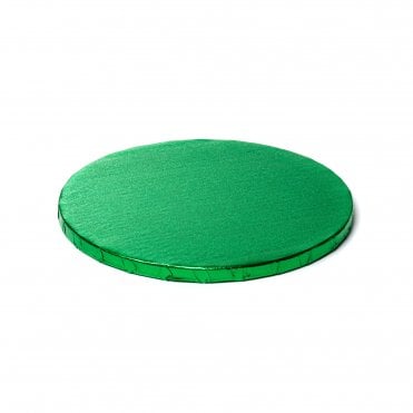 10" Green Round Corrugated Foil Cake Board Drums - 12mm