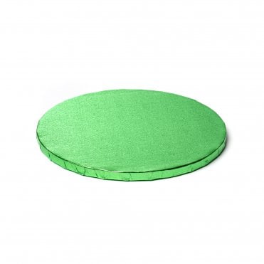 10" Light Green Round Corrugated Foil Cake Board Drums - 12mm