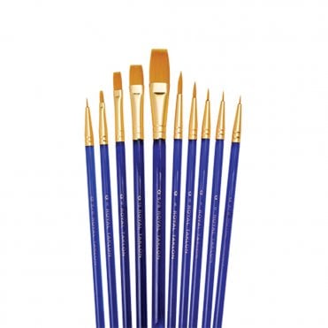 10 Pieces Golden Taklon Set - Flat, Rounds, Pointed Rounds, Shaders