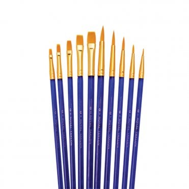 10 Pieces Shaders and Pointed Rounds Golden Taklon