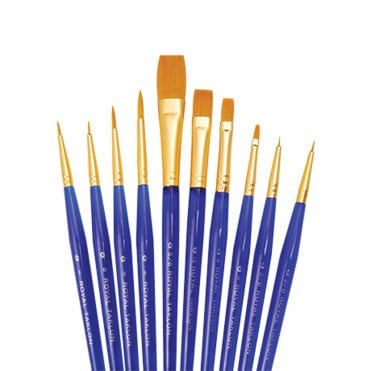10 Pieces Ultra Short Golden Taklon Set - Flat, Detail Rounds, Pointed Rounds, Shaders