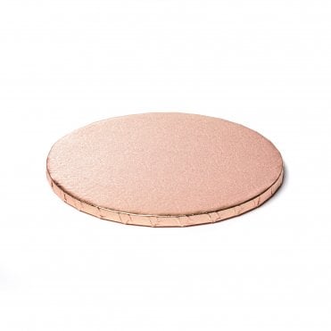 10" Rose Gold Round Corrugated Foil Cake Board Drums - 12mm