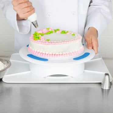 12" or 12" x 16" Two Sided Revolving Plastic Cake Stand / Turntable - 609