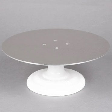 12" Revolving Cake Stand with Cast Iron Base and Aluminum Top - 612