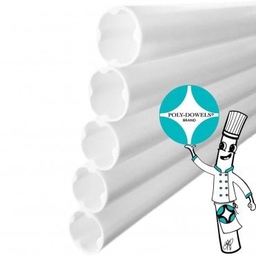 28" XL White Round Dowels