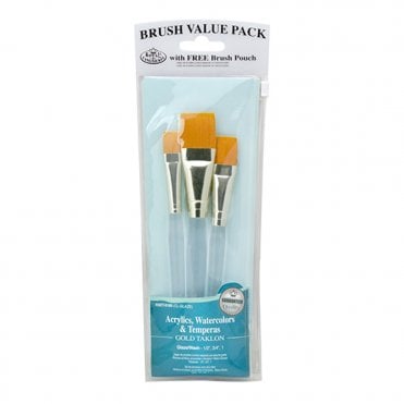 3 Pieces Clear Acrylic Handle Set - Gold Taklon Glaze