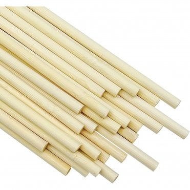 30cm Wooden Bamboo Dowels (6mm Thick) - Pack of 25