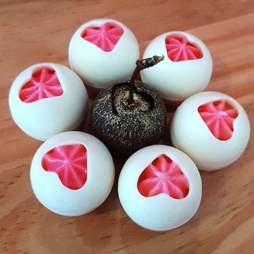 30mm Sphere with Heart Symphony Chocolate Mold - 8 Cavity - Special Chocolate Mould