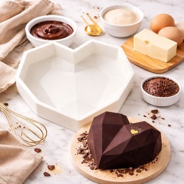 3D Geometric Heart Silicone Cake Mould
