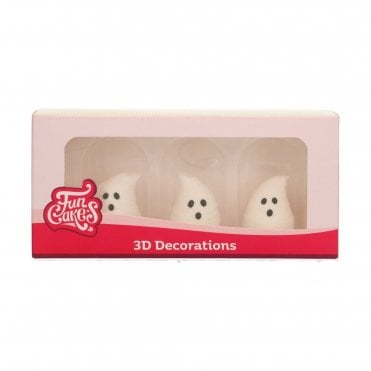 3D Ghost Sugar Decorations - Set of 3