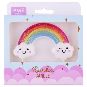 3D Glitter Rainbow Candle