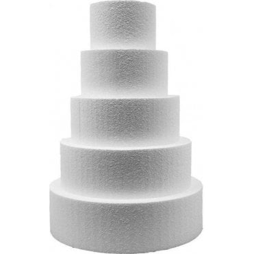 4" Deep Round Straight Edge Polystyrene Cake Dummies