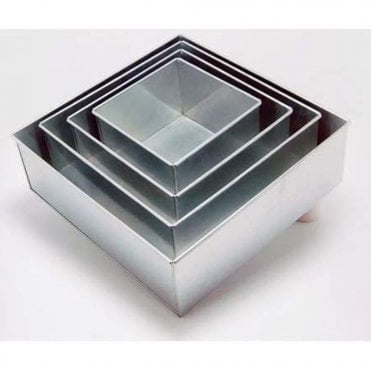 4 Tier Square 3" Deep Cake Tins ( 6 , 8 , 10 , 12 ) - Set Of 4