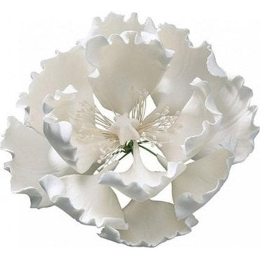 4" White Gumpaste/Sugar Flower Handmade Peony