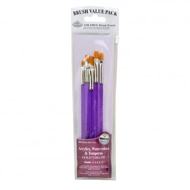 5 Pieces Gold Taklon Acrylic Handle Set - Shaders