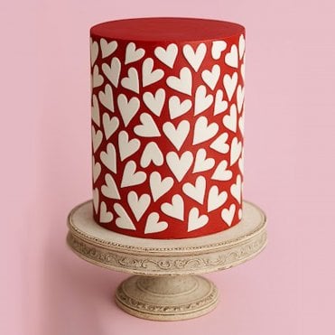 6" Round Stencil - Tumbling Hearts