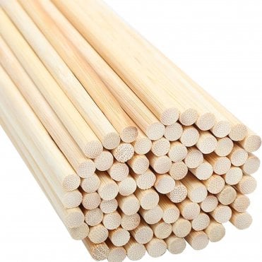 61cm Wooden Bamboo Dowels (6mm Thick) - Bulk Box of 100