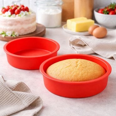 8" Round Silicone Cake Mould Pan - Set of 2