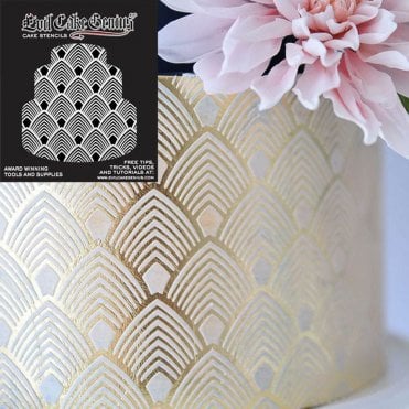 Acrylic Cake Stencil - Art Deco Feather