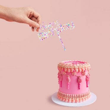 Acrylic Cake Topper Happy Birthday Style 1