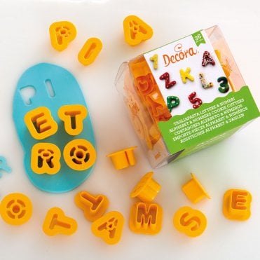 Alphabet & Number Cookie/Fondant Cutters 2 x 1.6cm - Set of 36