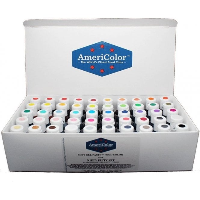 AmeriColor 0.75oz Soft Gel Paste Colour Nifty Fifty Kit of 50