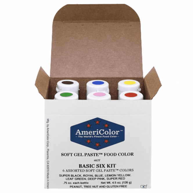 AmeriColor Basic Six Kit - Soft Gel Paste Colour 0.75oz