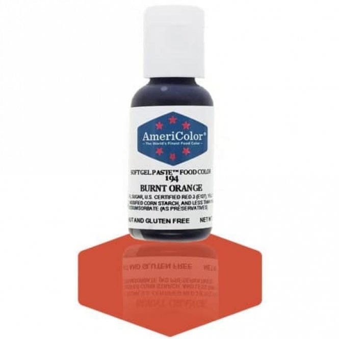AmeriColor Burnt Orange - Soft Gel Paste Food/Icing/Buttercream Colouring - 0.75oz / 21g