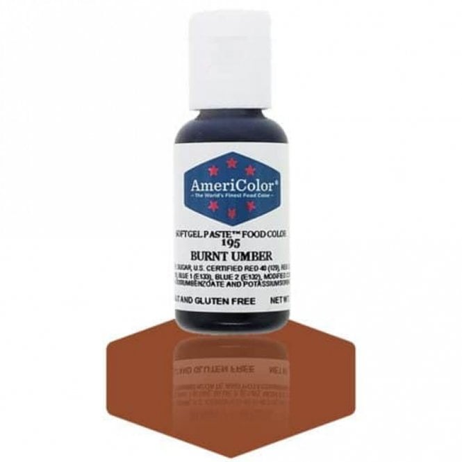 AmeriColor Burnt Umber - Soft Gel Paste Food/Icing/Buttercream Colouring - 0.75oz / 21g