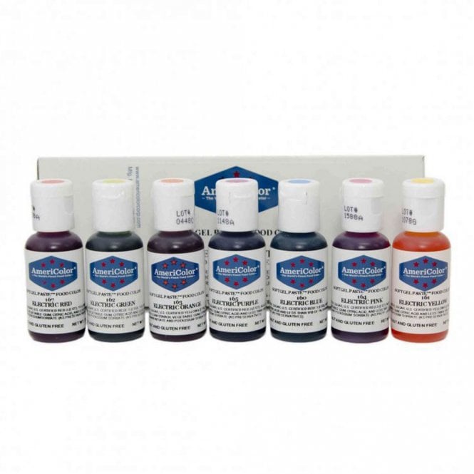 AmeriColor Electric Kit of all 7 colours - Soft Gel Paste Colouring 0.75oz