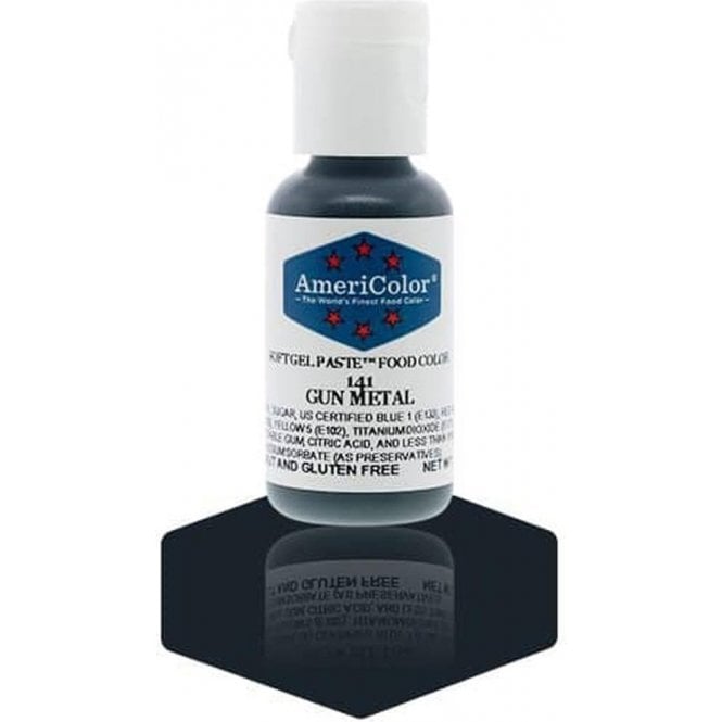 AmeriColor Gun Metal - Soft Gel Paste Food/Icing/Buttercream Colouring