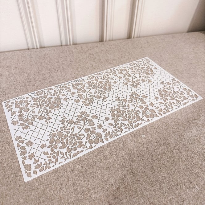 Angela Morrison Grace Wedding Lace with Net Cake Stencil