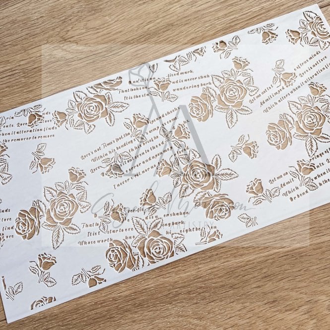 Angela Morrison The Rose Sonnet - Wedding Stencil Collection