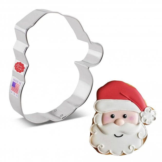 Ann Clark Cookie Cutters Cheerful Santa Face Cookie Cutter – Jolly Holiday Treats