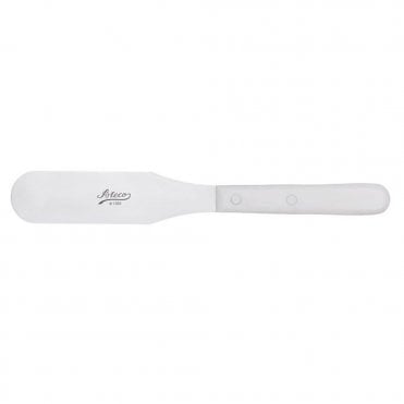 Stainless Steel Straight Spatula With White Handle - 6"