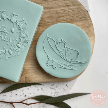 Baby on Gum Leaf - Cookie Stamp
