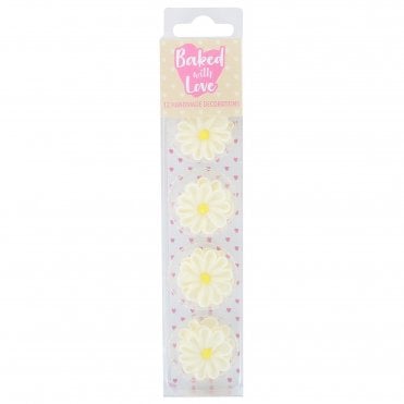 Baked With Love - Daisy Cupcake Decorations - 25mm 