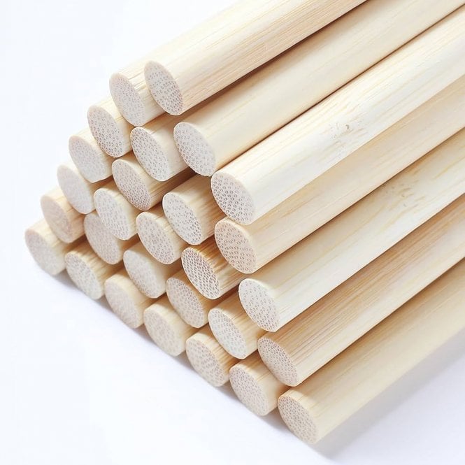 45cm Wooden Bamboo Dowels (10mm Super Thick) - Pack of 12