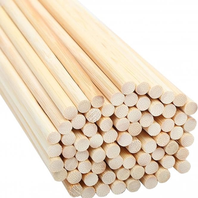 61cm Wooden Bamboo Dowels (6mm Thick) - Bulk Box of 100