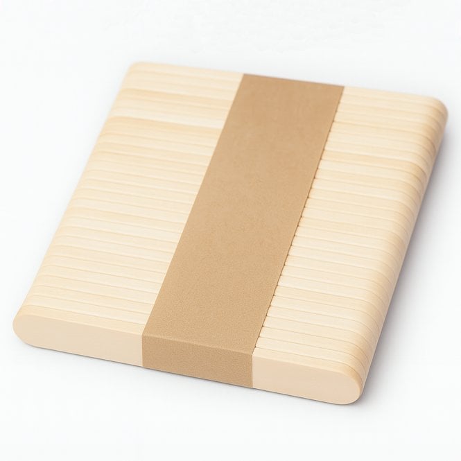 Eco-Chic Wooden Ice Cream Sticks - 93mm x 10mm x 2mm (Bag with Label)