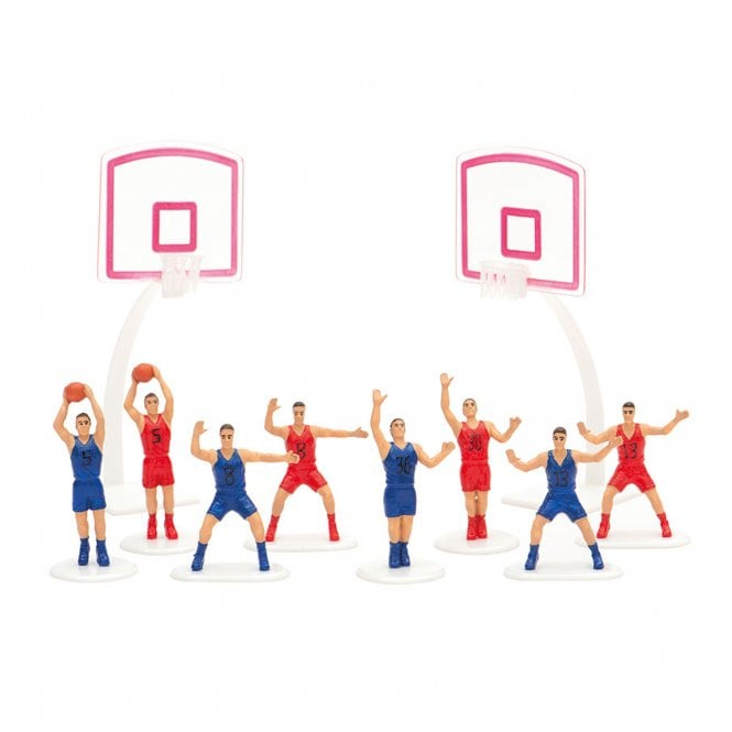 Decora Basketball Decorating Set 10 Pcs - 8 Players + 2 Baskets