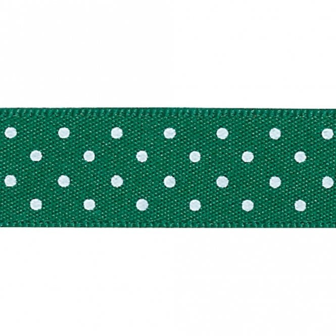 Berisford Ribbon Berisfords 20 Metres Dainty Micro Dot Ribbon, Hunter Green No.455