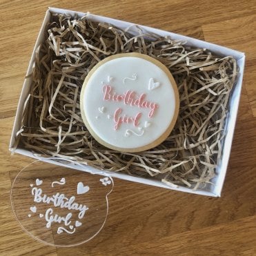 Birthday Girl Cookie Embosser with Hearts