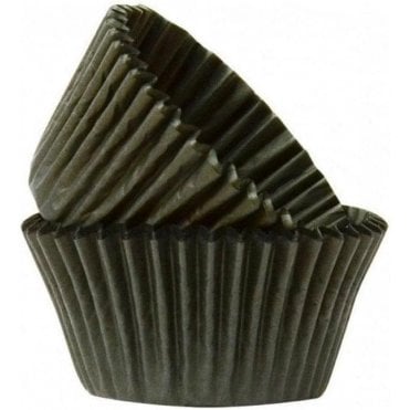 Black 50 Muffin Cases -Professional Quality Baking Cases