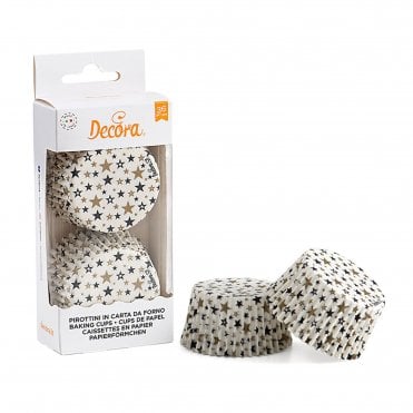 Black And Gold Stars Baking Cups pack of 36