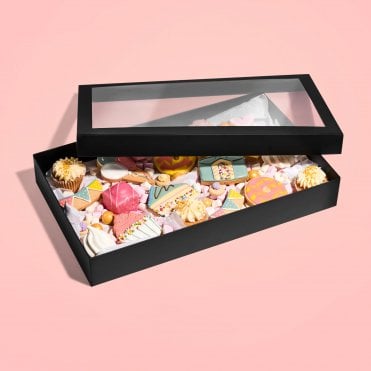 Black Deluxe Treat Boxes with Window