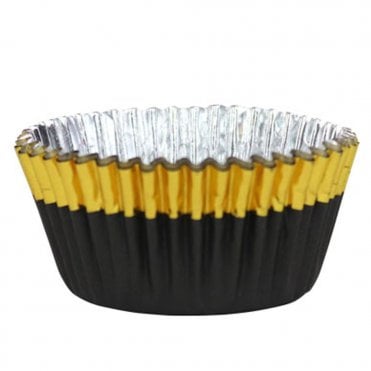 Black & Gold - Trimmed Foil Lined Baking Cases - Pack of 30