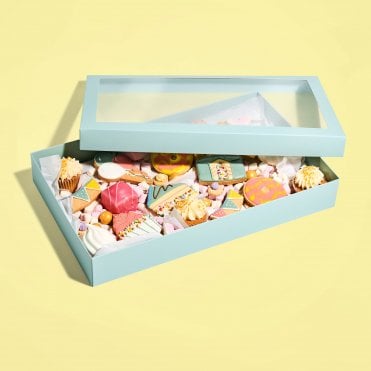 Blue Deluxe Treat Boxes with Window