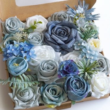 Blue & White - DIY Faux Flower Box Set